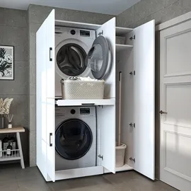 roomart Dora Waschmaschinenschrank 4 Farben 0 x 0 cm Weiß/Eiche/Anthrazit Eiche