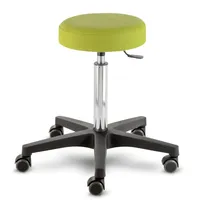 Prova Nova GmbH Rollhocker Comfort 4400, Sitzhöhe ca. 54-73 cm, Rundsitz Ø 33 cm, Rollen/Bodengleiter:weiche Radbandage, Polsterdekor:Dekor Limone