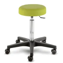 Prova Nova GmbH Rollhocker Comfort 4400, Sitzhöhe ca. 54-73 cm, Rundsitz Ø 33 cm, Rollen/Bodengleiter:weiche Radbandage, Polsterdekor:Dekor Limone