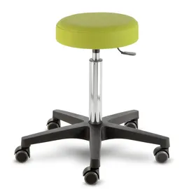 Prova Nova GmbH Rollhocker Comfort 4400, Sitzhöhe ca. 54-73 cm, Rundsitz Ø 33 cm, Rollen/Bodengleiter:weiche Radbandage, Polsterdekor:Dekor Limone