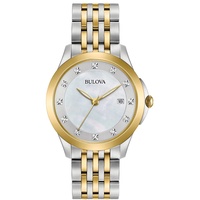 Bulova Damen Analog Quarz Uhr mit Edelstahl Armband 98S161
