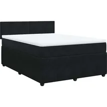 vidaXL Boxspringbett mit Matratze Schwarz 140x200 cm Samt