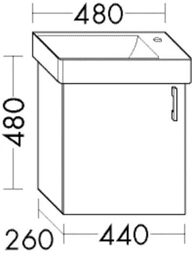 Burgbad Waschtischunterschrank Sys30 PG4 Sana 480x440x260 Lichtgrau Hochglanz, WURI044RF3363 WURI044RF3363