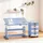 Tectake tectake® Schreibtisch, und Rollcontainer mit 6 Schubladen, Tischplatte neigbar und 7-fach höhenverstellbar, 63 bis 94 cm, pflegeleicht blau | Gr.: onesize
