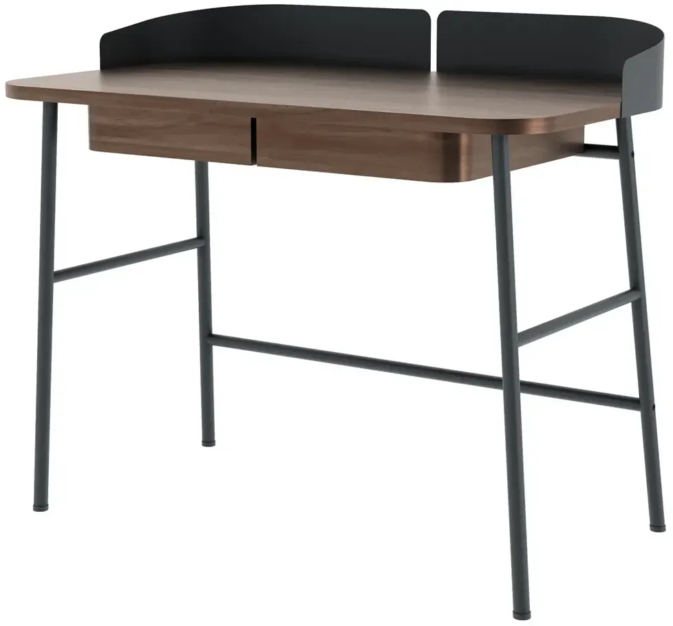 Hartô - Victor Schreibtisch L 100 cm, Walnuss natur / schiefergrau