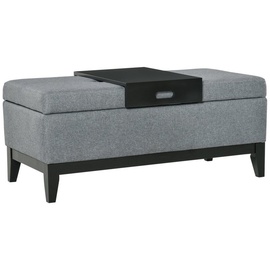 Homcom Sitzbank mit Stauraum Polsterbank mit Leinenoptik, Sitztruhe mit Holzbeine, Truhenbank für Wohnzimmer Schlafzimmer Flur 107 x 50 x 44 cm,