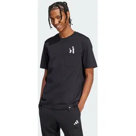 adidas Lounge Slides Graphic Pocket Kurzarm-T-Shirt Black L