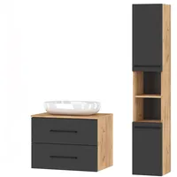 Planetmöbel Badmöbel Set LUX 70 cm mit Aufsatzwaschbecken und