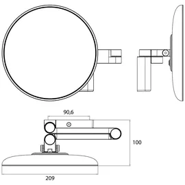 EMCO evo Kosmetikspiegel, mit Beleuchtung, 109513331,
