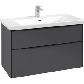 Villeroy & Boch Waschbeckenunterschrank Subway 3.0 2 Auszüge 97,3 x 57,9 x 47,8 cm Graphite/Volcano Black