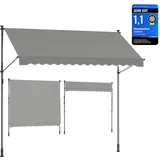 Songmics Klemmmarkise 300 x 120 cm grau