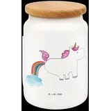 Mr. & Mrs. Panda Vorratsdose Einhorn Pupsen - Weiß - Geschenk, Vorratsdosen Mehl, Unicorn, Küchenbehälter, Einhorn Deko, lustig, Frischhaltedose... - Weiß