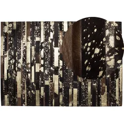 Teppich Kuhfell braun-gold 160 x 230 cm Patchwork ARTVIN