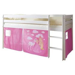 Spielbett 'Malte', aus Kiefer, weiß/pink