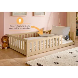 Kids Collective Kinderbett Bodenbett 120 x 200 cm Kiefer massiv natur beige