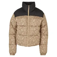 URBAN CLASSICS Aop Retro Steppjacke Union Beige / Damast XS