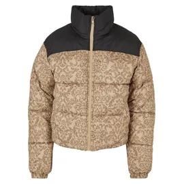 URBAN CLASSICS Aop Retro Steppjacke Union Beige / Damast XS