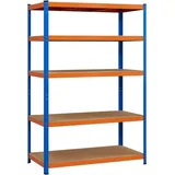 Schwerlastregal 180 x 120 x 60 cm Lagerregal 5 Böden metall Regal Max. Belastbarkeit : 875kg Orange & Blau - Yaheetech
