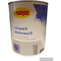 (11,11€/L) Pigrol Umwelt Wohnweiß Innen Wandfarbe  BaseA weiß 900ml
