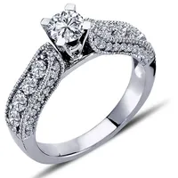 EinStein Diamant Diamantring 0,95 Carat Diamantring Solitär Verlobungsring Weißgold, Diamant goldfarben 54