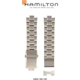 Hamilton - Edelstahlarmband für Khaki Aviation X-Wind Auto Chrono H695.766.100 - silber