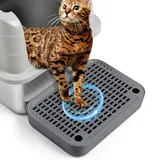 Bartuke Katzentreppe, Katzentoilette Rampenmatte mit Filterfunktion, Katzenklo Stufen für automatische selbstreinigende Roboter Katzentoilette, Ideal für Kätzchen & ältere Katzen(Dunkelgrau)