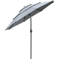 Outsunny 2,6 m Sonnenschirm Terrassenschirm mit 3-stufigem Dach 8