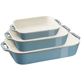 Staub Ofenformenset 3-tlg. rechteckig Antik-Türkis