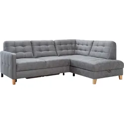 Ecksofa EXXPO - SOFA FASHION "Elio, kompakt und komfortabel, bequem, zeitloses Design, L-Form", grau (anthrazith), B:228cm H:84cm T:174cm, Sofas, wahlweise mit Bettfunktion und Bettkasten