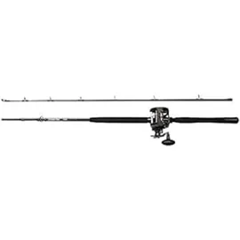 Penn Warfare Combo-Set mit Bootsrute und Multirolle – Allround-Salzwasser-Combo für Hochsee Makrele, Dorsch, Barsch, Seelachs und Plattfisch, Schwarz