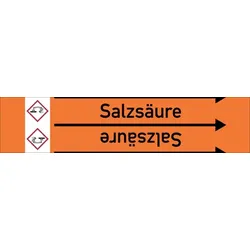Rohrleitungskennzeichen Salzsäure - 33000x90 mm Folie selbstklebend