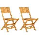 vidaXL Gartenstühle 2 Stk. Klappbar 47x61x90 cm Massivholz Teak