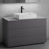 neoro n50 Unterschrank B: 120 cm mit 3 Auszügen, Waschtisch B: 58 cm weiß matt, B: 120.5 BN0065WM+BN0454GR+BN0404C3