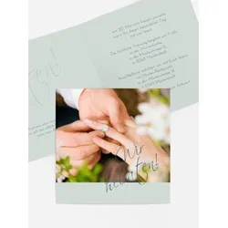Hochzeitskarten Einladungen selbst gestalten mit Spruch und Fotos im Onlinedesigner bei Meine-Kartenmanufaktur.de