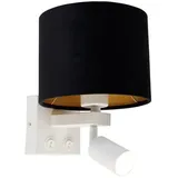 Qazqa LED Leselampe Brescia combi, ohne Leuchtmittel, Warmweiß, QAZQA Lese­leuchte, e27, gold, Stahl, Modern