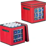 Relaxdays Christbaumschmuck, 2x Weihnachtskugel-Aufbewahrungsbox (2 -teilig)