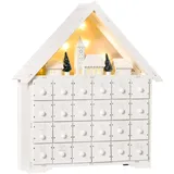 Homcom Adventskalender mit LED Lichtern und kleinem Dorf
