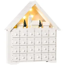 Homcom Adventskalender mit LED Lichtern und kleinem Dorf