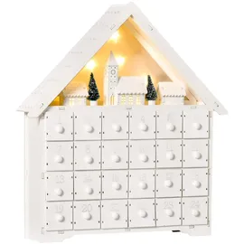 Homcom Adventskalender mit LED Lichtern und kleinem Dorf