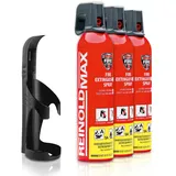Xenotec Premium Feuerlöschspray – 3 x 750ml – Wandhalter - Stopfire – Autofeuerlöscher – REINOLDMAX – inklusive Wandhalterung schwarz – wiederverwendbar...