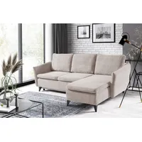 WERK2 Ecksofa »Loppo L-Form«, Cord-Schlafcouch mit losen Rückenkissen, Sofa mit Schlaffunktion