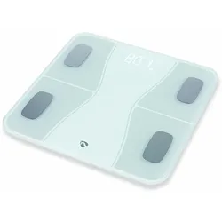 Nedis Black Weeks % | WIFI-SmartLife-Personenwaage Bluetooth® | BMI / BMR / Fett / Gebeine / Gewicht / Muskeln / Wasser | 12 | Max. Last: 180 kg | AndroidTM / IOS | AB