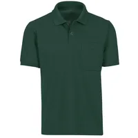 Trigema Poloshirt TRIGEMA "TRIGEMA Polohemd mit Brusttasche" Gr. L, grün (tanne) Herren Shirts