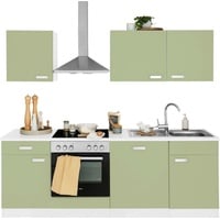 wiho Küchen Küchenzeile »Husum«, ohne E-Geräte, Breite 220 cm, grün