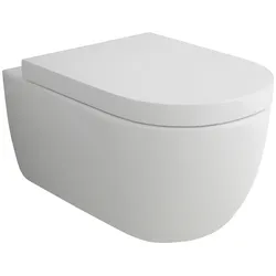 Alpenberger Spülrandlose Toilette | Keramik Wand-WC mit Nanobeschichtung | Modernes Design Hänge-WC | Soft-Close WC-Sitz | Made in EU Passend GEBERIT