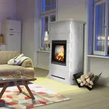 Kamineinsatz aus Stahl NADIA MILANO 7 kW Ø 200 - Weiß