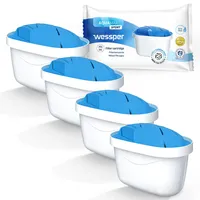Wessper Pack 4 Sport Wasserfilter Kartuschen Kompatibel mit BRITA Maxtra+, Maxtra Plus Wasserfilterkartuschen