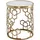 FineBuy Beistelltisch Echter Marmor Weiß Gold 46 x 46 x 55 cm