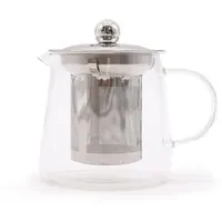 Bali-Homedecor Teekanne Teekanne aus Glas mit Sieb - Flaschenform - 350 ml