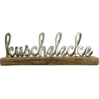 NOOR LIVING Deko-Schriftzug »Kuschelecke«, aus Holz und Aluminium, beige